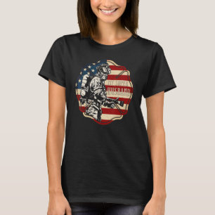 Camiseta Bandeira dos EUA Departamento de Bombeiros Orgulho