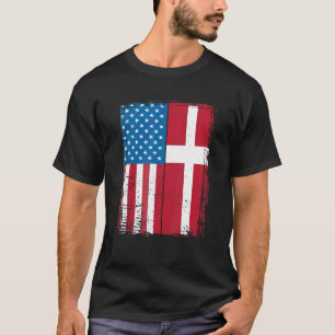 Camiseta Bandeira dos EUA Dinamarca Dinamarquês