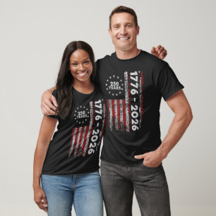 Camiseta Bandeira dos EUA do 250º Aniversário 250 Anos Amér