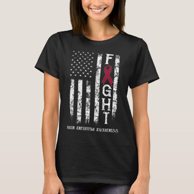 Camiseta Bandeira dos EUA do Guerreiro de Aneurisma  (Frente)