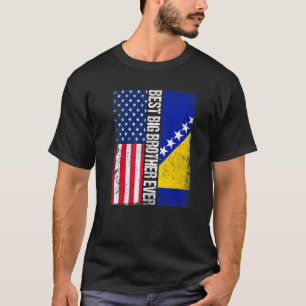 Camiseta Bandeira Dos Eua E Bandeira Da Bósnia E Herzegovin