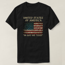 Camiseta Bandeira dos EUA "Em Deus Confiamos" 