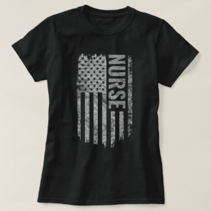 Camiseta Bandeira dos EUA enfermeira design angustiado