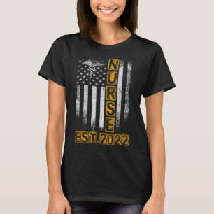 Camiseta Bandeira dos EUA Enfermeiro est 2022 rn em formand
