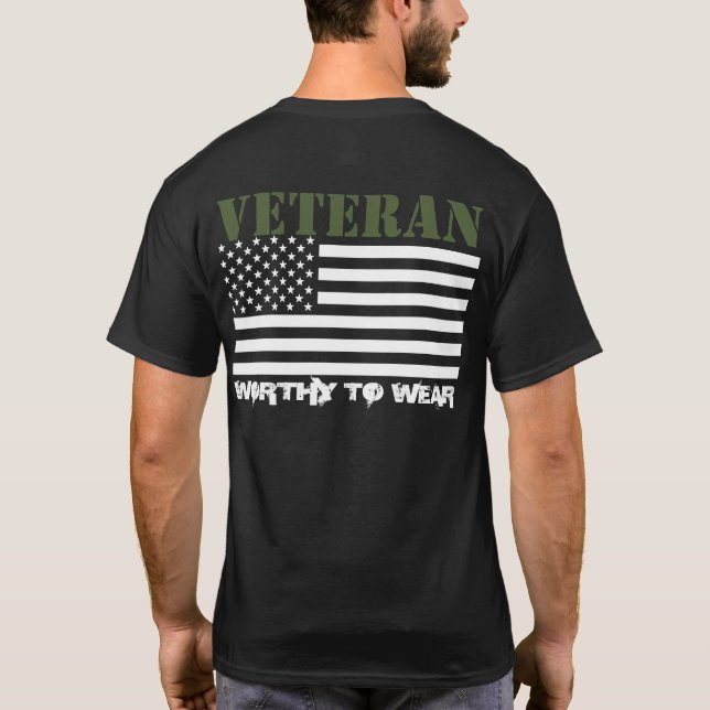 Camiseta Bandeira dos EUA - EXÉRCITO Veterano TRIDENTE GRN- (Verso)