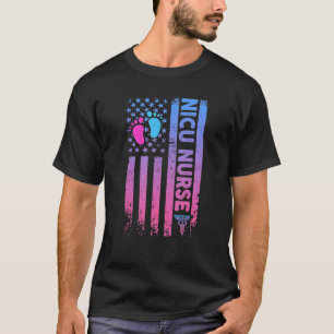 Camiseta Bandeira dos EUA Fofo Enfermeira Neonatal Estudant