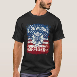Camiseta Bandeira dos EUA Fogos de Artifício Diretor de Seg