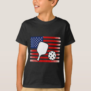 Camiseta Bandeira dos EUA jogador de pickleball amante de p