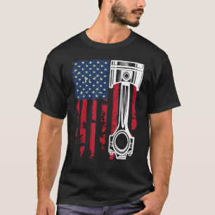 Camiseta Bandeira dos EUA Mecânico de Automóveis Oficina de