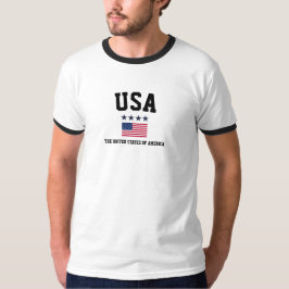 Camiseta Bandeira dos EUA Minimalista Patriótico Retro Estr