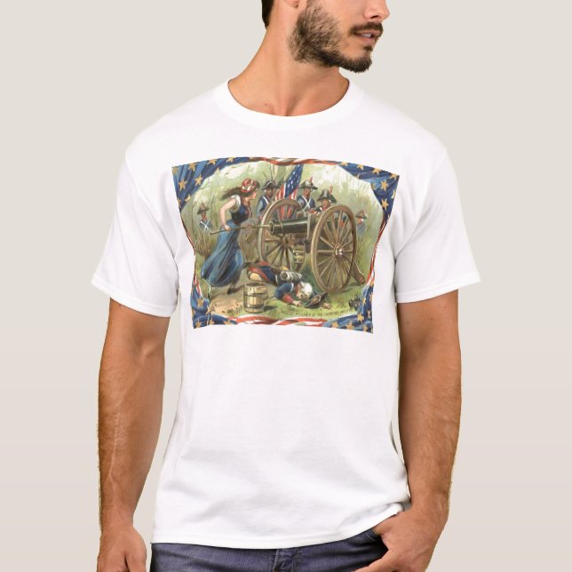 Camiseta Bandeira dos EUA Molly Pitcher Cannon (Frente)
