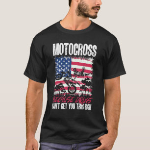 Camiseta Bandeira dos EUA MX Motocross porque drogas não po