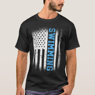 Camiseta Bandeira dos EUA Natação Nadar Nadadora Americana