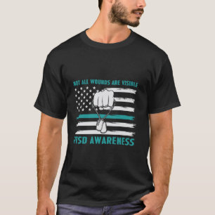Camiseta Bandeira dos EUA Nem Todas as Feridas São Visíveis
