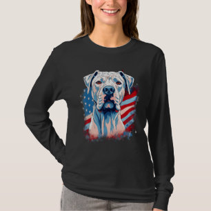 Camiseta Bandeira dos EUA no dia 4 de Julho Dogo Argentino