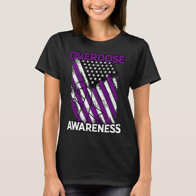 Camiseta Bandeira dos EUA Overdose de Drogas Overdose de Op (Frente)