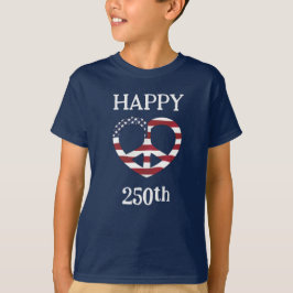 Camiseta Bandeira dos EUA Paz Coração