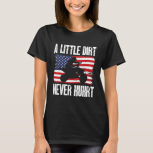 Camiseta Bandeira dos EUA Quad ATV Um Pouco de Sujeira Nunc