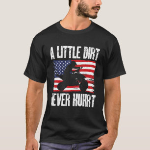 Camiseta Bandeira dos EUA Quad ATV Um Pouco de Sujeira Nunc