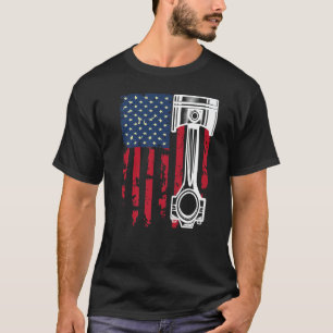 Camiseta Bandeira dos EUA Reparador Automotivo Mecânico de