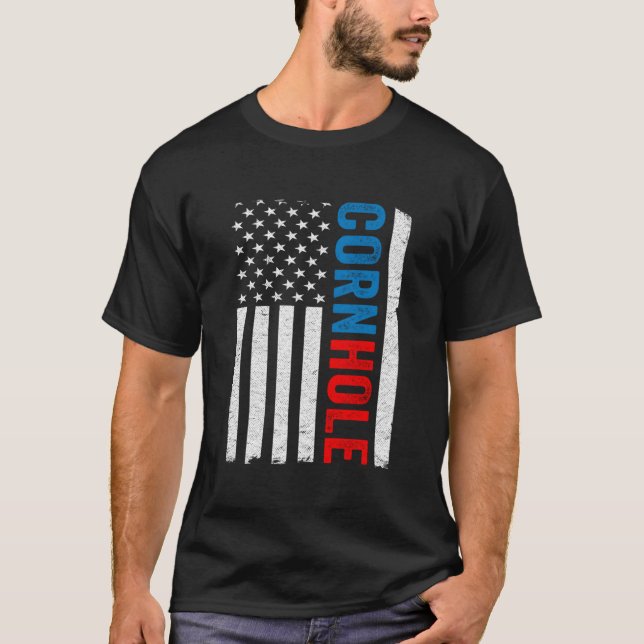 Camiseta Bandeira dos EUA Saco de Feijão Lançamento Jogador (Frente)