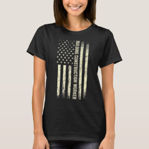 Camiseta Bandeira Dos Eua Trabalhando Em Ortodia Construção