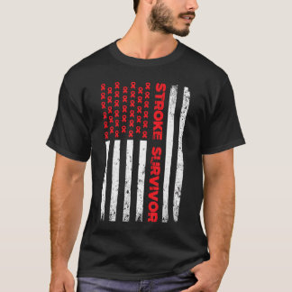 Camiseta Bandeira dos EUA Traço Sobrevivente Consciência Fi