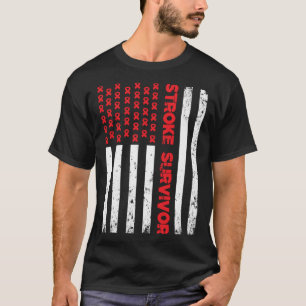Camiseta Bandeira dos EUA Traço Sobrevivente Consciência Fi