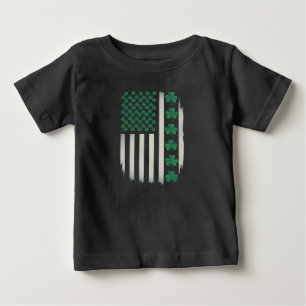Camiseta Bandeira dos EUA Trevos Americanos Dia de São Patr