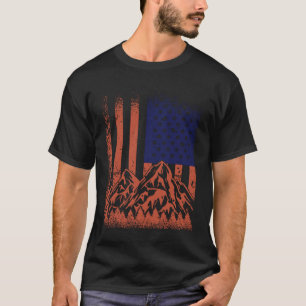 Camiseta Bandeira dos EUA Trilha Caminhada Caminhando