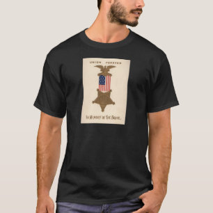 Camiseta Bandeira dos EUA União Medalha Guerra Civil Águia