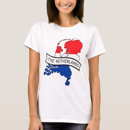 Camiseta Bandeira dos Países Baixos Mapa Orgulho Holandês C