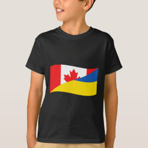 Camiseta Bandeira dupla Ucrânia Canadá Unidade Patriótica C