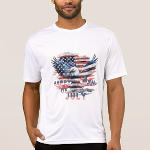 Camiseta Bandeira e águia dos Estados Unidos. 4 de julho.