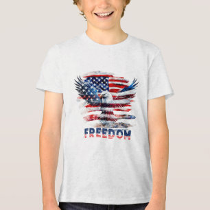 Camiseta Bandeira e águia dos Estados Unidos.Liberdade.