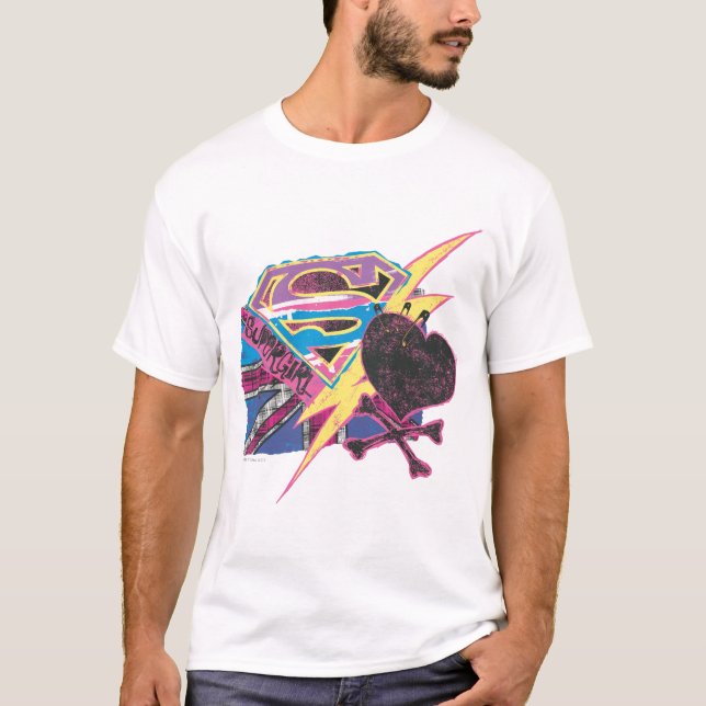 Camiseta Bandeira e Crossbones de Supergirl (Frente)