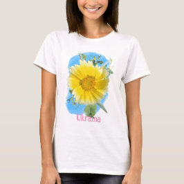 Camiseta Bandeira e flores ucranianas