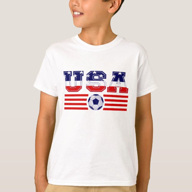 CAMISETA BANDEIRA E FUTEBOL DOS EUA (Frente)