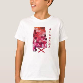 Camiseta Bandeira e mapa de Alabama
