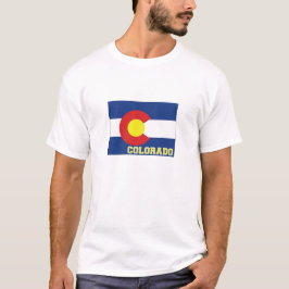 Camiseta Bandeira e mapa do estado de Colorado
