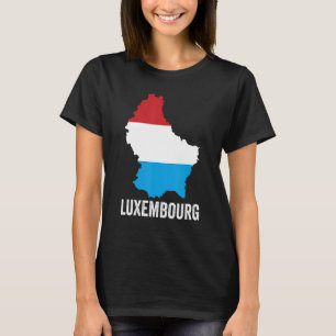Camiseta Bandeira e Mapa do Luxemburgo - Raízes de Vintage