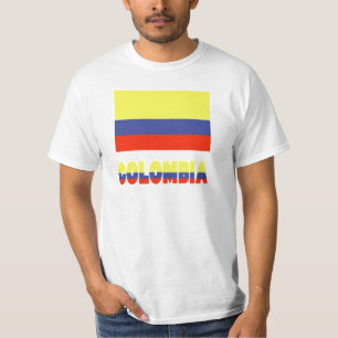 Camiseta Bandeira e Nome da Colômbia