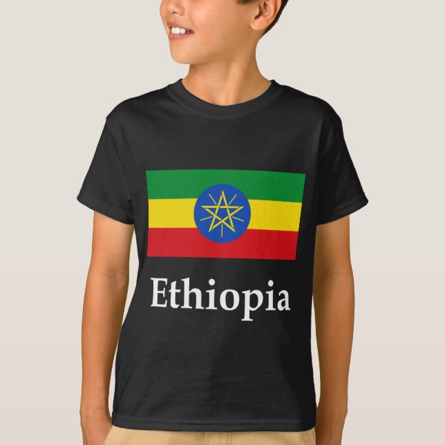 Camiseta Bandeira e nome de Etiópia (Frente)