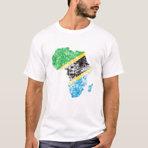 Camiseta Bandeira em dificuldades da Tanzânia no continent