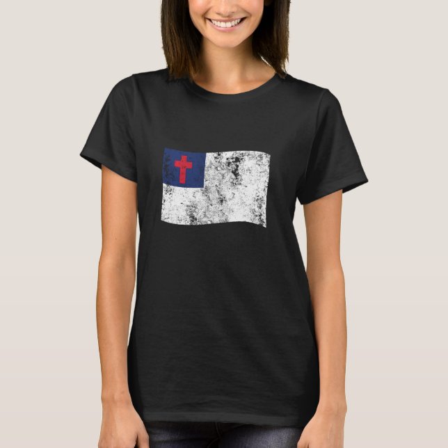 Camiseta Bandeira em relevo cristão impressa retrorreflecto (Frente)