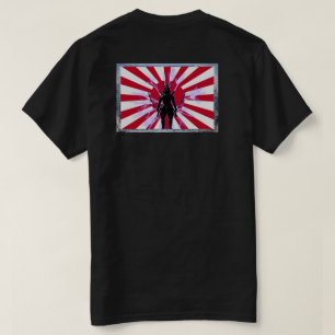 Camiseta Bandeira emoldurada japonesa e samurai guerreiro d