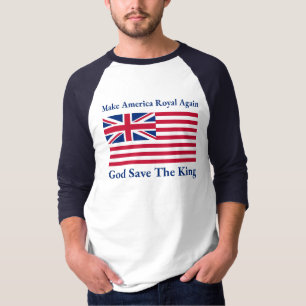 Camiseta Bandeira Engraçada Vermelha Azul Faça a América Re