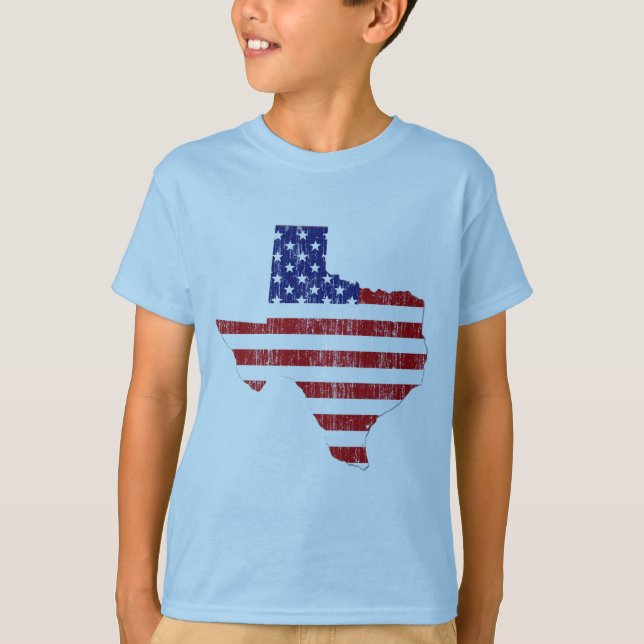 CAMISETA BANDEIRA ENVELHECIDA TEXAS DOS E.U. (Frente)