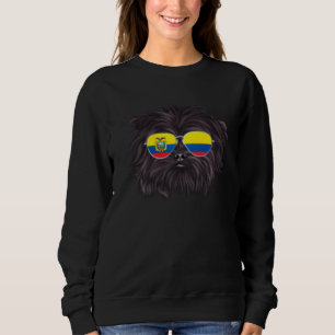 Camiseta Bandeira Equatoriana Affenpinscher Cão Bolso Equad