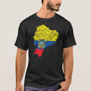 Camiseta Bandeira Equatoriana Mapa Silhueta Equador Viagens